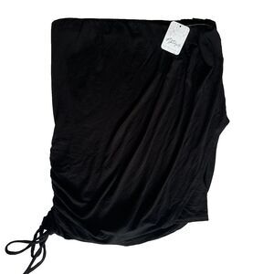 Free People free-est Black Ruched Side Tie Midi Skirt Size XS NWT New With Tags